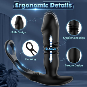 Vibratore Massaggiatore Prostatico Telecomandato, Plug Anale Vibrante, Giocattoli per Adulti, Massaggiatore Prostatico con Funzione di Spinta, Sex Toys per Uomini - Product Image 3