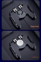 Manette de jeu sans fil H9 à six doigts avec gâchettes de tir, ventilateur de refroidissement, joystick en ABS, logo personnalisé pour Free Fire