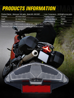 Feu arrière LED MS-BW1200T pour BMW F650 GS/Dakar / F800 R/S/ST /G650GS/ R1200GS/Adventure, feu arrière LED avec fonction de marche, de freinage et de clignotant