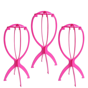 Soporte de Peluca de plástico plegable multicolor al por mayor soporte de Peluca de alta calidad ajustable soporte de peluca portátil - Product Image 1