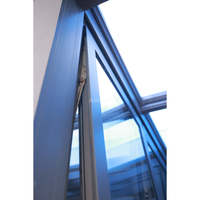 Fenêtres commerciales AMJ Manufacturers, auvent en aluminium, double panneau, surface finie, double vitrage, verre trempé, fenêtre en aluminium
