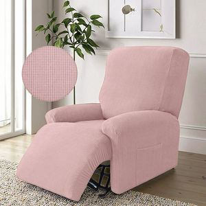 ชุดผ้าคลุมโซฟาปรับเอนแบบยืดได้ 4 ชิ้น สีพื้นเรียบ ไม่ลื่น ยืดหยุ่น คลุมทั้งตัว เก้าอี้นั่งเล่น ผ้าแจ็คการ์ด ซักได้ - Product Image 5