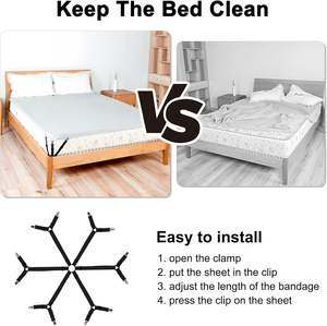 ที่ยึดผ้าปูที่นอนแบบยืดหยุ่น 12 คลิปหนีบยึดที่นอน คลิปยึดผ้าห่ม สายรัดกันลื่น - Product Image 5
