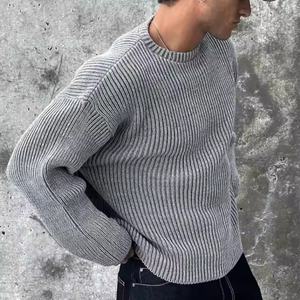 Мужской трикотажный свитер с длинным рукавом - Product Image 4