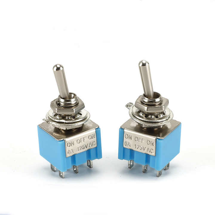 6MM Blue Toggle Switch 6 Pin MTS-203 ON-OFF-ON Toggle Switch With 6 Pin ...
