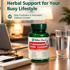 Wins Town Powerful <b>Liver</b> Care <b>Detox</b> Capsules milk thistle artichoke dandelion turmeric burdock root herbal complex for <b>Liver</b> - Product Image 1