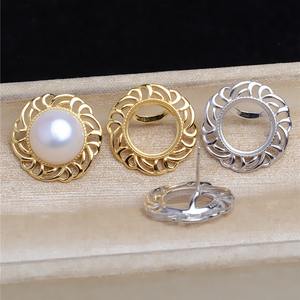 Mabei Accessories S925 Silver Pearl <b>Earrings</b> 13.7mm Luxury Empty <b>Stand</b> DIY Dynamic Design 5483 - Product Image 1