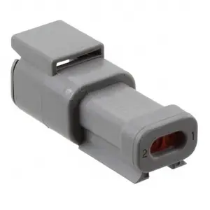 DTM04-2P-E003Housing for Male Terminals, 2 Position, .165 in [4.19 mm] Centerline, Sealable, Gray, Wire & Cable