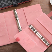 Organisateur de carnet/agenda en cuir PU A5/A6 à feuilles mobiles avec logo personnalisé, magnétique, 6 anneaux dorés, couverture de carnet de notes