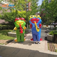 Costume gonflable amusant de poisson jazz, 2,5 m de haut, tissu Oxford 210D, lumières LED RGB 16 couleurs, défilé, événement, publicité