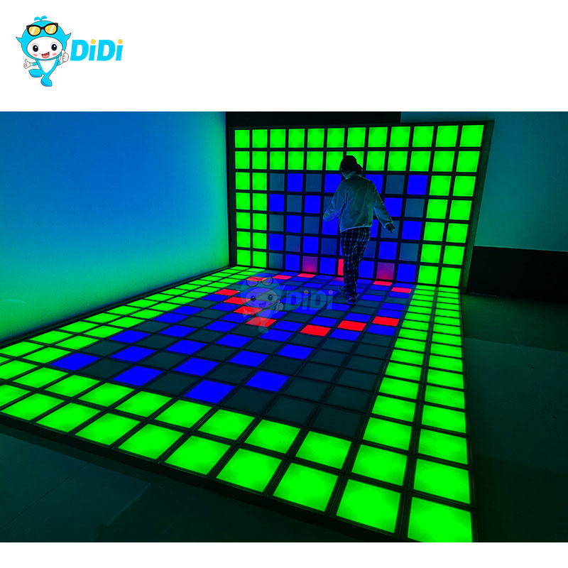 Активная команда, Интерактивная светодиодная напольная игра, прыжок 30x30 см, пиксельные сетки, активация, супер сетчатая игра