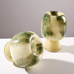Creative Green Gradient Glass <b>Vase</b> Home Tabletop Hydroponic Decoration <b>Vase</b> Luxury <b>Decorative</b> <b>Vase</b> - Product Image 4