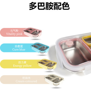 316 Stainless Steel <b>Lunch</b> <b>Box</b> 3 Grids Fresh Keeping For Office Workers Students - Product Image 3