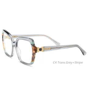 2256 2023 새로운 색상 럭셔리 브랜드 여성 레트로 여성의 보석 안경 대형 패션 프레임 안경