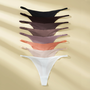 レディース アイスシルク 女性用ショーツ 下着 フィットネス スポーツ シームレス コットン セクシー ランジェリー Tバック Gストリング シームレスソング - Product Image 3