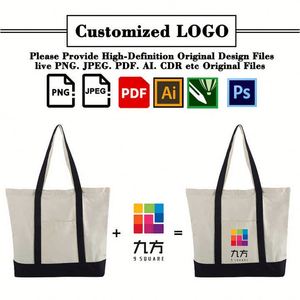 Bolsas de Compras de Lona de Algodón Extra Grandes Personalizadas con Logotipo Impreso en Serigrafía, con Bolsillo y Asa de Hombro con Cremallera - Product Image 2