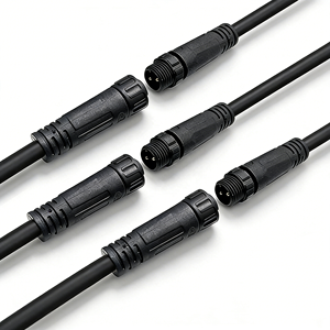 Conector de línea M12 macho y hembra con punta metálica, cabezal de nailon, enchufe de aviación para iluminación de plantas, cable impermeable - Product Image 1