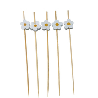 Ventes directes d'usine 12cm petites brochettes de bambou blanches bâtons de fruits dégradables réunion de classe