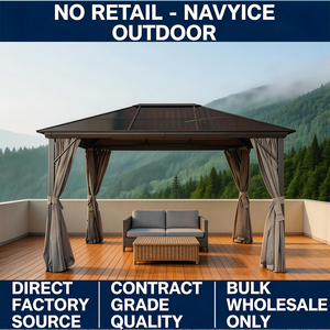 Gazebo de Aluminio con Techo Rígido de Policarbonato Azul, Doble Nivel, Ventilado, con Cortinas, Venta al Por Mayor, Pabellón Comercial para Exteriores, Marca Personalizada PGL - Product Image 3