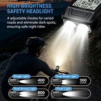 Komputer Sepeda GPS 3 in 1 Baterai 4000mAh Lampu Depan Klakson Speedometer Odometer Perekam Data 90 Jam ODO untuk Sepeda Gunung dan Jalan Raya