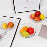 Plat à fruits rond en verre trempé Hxglass, 0,8 L, 1,4 L, 2,4 L, 3,7 L, avec couvercle, pour micro-ondes, vente en gros