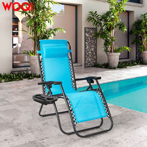 Silla de exterior Woqi Zero Gravity azul, reclinable y ajustable, con portavasos, para piscina y camping. - Product Image 3