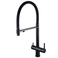 Robinet de cuisine transfrontalier trois-en-un à poignée unique, avec cartouche céramique, à poser sur comptoir, eau froide et chaude, rotatif, pour eau potable directe