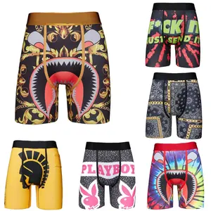 ELHIKO China New Style Printing Soft Breathable Men's Boxer Brief Shorts Underwear high quality oem brand luxury product