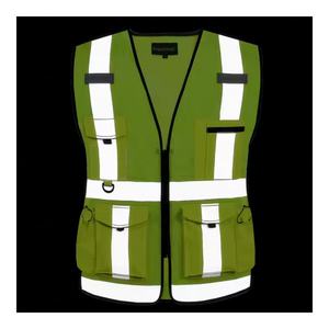 Gilet de sécurité jaune personnalisable avec logo OEM d'usine, homologué ANSI CE, vêtements de sécurité réfléchissants - Product Image 4
