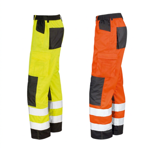 Pantalon de travail haute visibilité pour homme, certifié CE, robuste, multi-poches, antibactérien, réfléchissant, en polyester, pour l'hiver - Product Image 1