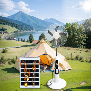 Ventilateur solaire rechargeable sur pied 16/18 pouces AC 12V à 5 pales avec batterie intégrée pour la maison TA14 16 pouces solaire AC 12V W - Product Image 6