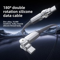 Kabel Pengisi Daya Super Cepat 4-in-1 dengan Pelindung Silikon Super Lembut Hitam, Pengiriman 48 Jam untuk iPhone 15/16