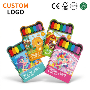 Custom Logo Educational Non-toxic Rainbow Drawing Activity <strong>Book</strong> <strong>Scratch</strong> Finger Painting Coloring <strong>Book</strong> for Store Shop - Product Image 1