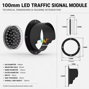 Module de feux de signalisation <span class=keywords><strong>LED</strong></span> 100 mm, rouge, jaune, vert, pour parking, usine, quai de chargement, prix de gros - Product Image 3