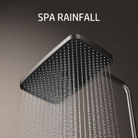 Ensemble de douche à affichage numérique LED de style moderne Système de douche intelligent Robinetterie Laiton Baignoire chaude et froide Arroseur gris Robinet mitigeur