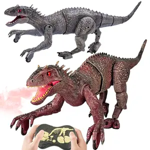 2.4G Electric RC Dinosaur Toys nuovo telecomando realistico walking Roar Spay fog Dinosaur Simulation giocattoli per bambini regalo di natale