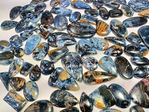 Piedra preciosa suelta de cabujón de forma de mezcla de pietersita natural para la fabricación de joyas impresionante piedra pulida marrón azul perfecta para anillos - Product Image 3