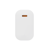 Chargeur mural portable haute puissance blanc 25W PD à charge rapide Type-C en matériau PC pour iPhone 17 16 15 Pro Max