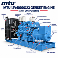 Moteur de groupe électrogène MTU YUCHAI 50HZ 1500RPM 12V4000G23 pour centre de données, centrale électrique de secours V12 57.2L, moteur diesel turbo