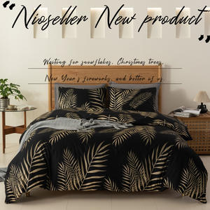 Juego <span class=keywords><strong>de</strong></span> Ropa <span class=keywords><strong>de</strong></span> Cama con Estampado Negro y Dorado, Moderno y Sencillo, Venta Directa <span class=keywords><strong>de</strong></span> Fábrica, Superventas, Varias Opciones <span class=keywords><strong>de</strong></span> Tamaño, Funda <span class=keywords><strong>de</strong></span> Edredón y Funda <span class=keywords><strong>de</strong></span> Almohada - Product Image 6