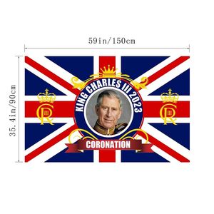Drapeaux britannique en Polyester, drapeaux <span class=keywords><strong>King</strong></span> <span class=keywords><strong>Charles</strong></span> III, drapeaux anglais, bannière du royaume-uni, vente en gros, 3x5 pieds - Product Image 2