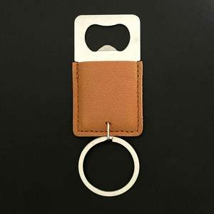 Regalo Personalizado para Padrinos de Boda, Recuerdos de Fiesta, Llavero de Acero Inoxidable Portátil con Grabado Láser, Abridor de Botellas de Cuero Sintético - Product Image 6