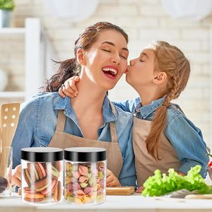 Frascos de Vidrio Transparentes Redondos de 75ml-750ml para Alimentos como Miel, Jalea, Leche, Azúcar, Ensalada y Dulces, con Tapa Metálica de Rosca - Product Image 5
