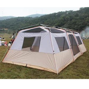 ShiZhong tentes de camping de luxe en plein air grande chambre écran 4 pièces tente de camping pour 10 personnes