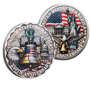 Verjaardagsmunt Verenigde Staten 250e verjaardag, zinklegering, patriottisme, herdenkingsmunt, 4 stijlen, kleurrijk/eenvoudig ontwerp, aanpasbaar kunstwerk, souvenir - Product Image 4