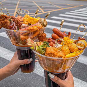 แก้วพลาสติก PP ขนาด 24 ออ<span class=keywords><strong>น</strong></span>ซ์ 700 มล. 500 มล. แบบใช้แล้วทิ้ง สำหรับ<span class=keywords><strong>น</strong></span>้ำผลไม้ ชา<span class=keywords><strong>น</strong></span>มไข่มุก พร้อมชามใส่ไก่ทอด ผลไม้ สลัด ของว่าง และเครื่อง<span class=keywords><strong>ดื่ม</strong></span> - Product Image 1