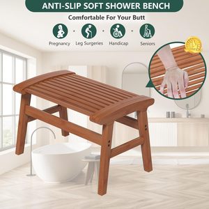 Chaise de douche en bambou de vente chaude banc de douche d'initié avec le tabouret antidérapant imperméable doux pour l'usage de salle de bains - Product Image 4