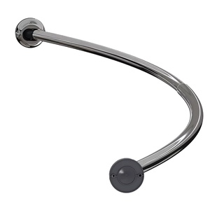 Tringle à rideau métallique télescopique de fabrication directe, tringle de placard électrolytique en arc, idéale pour les tringles de rideau de douche de salle de bain - Product Image 1
