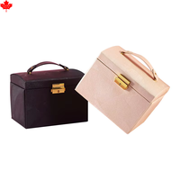 Boîte à bijoux rectangulaire en cuir PU Laire, style européen-américain, motif uni, anti-poussière, pour bracelets et pendentifs