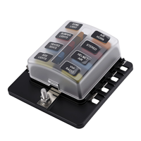Boîtier de fusibles à lame 12/10/8/6 voies avec voyant LED pour voiture, bateau, marine, trike 12V 24V